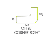 OFFSET CORNER RIGHT WORK SURFACE